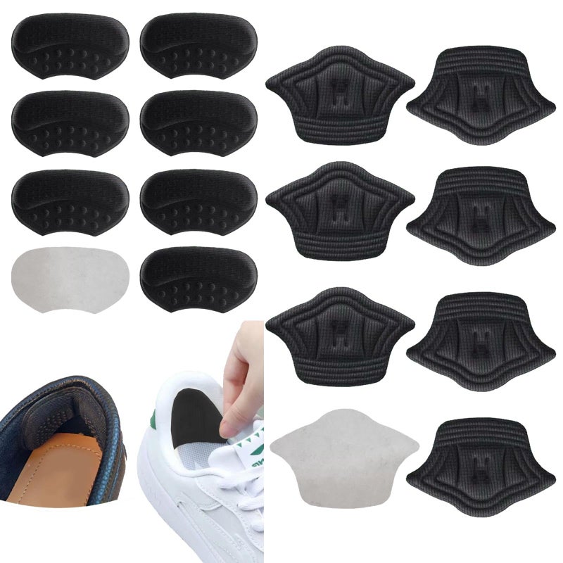 SSKHE 8 Pairs Anti-Slip Heel Cushion Thick Liners Self-Adhesive Inserts Shoes Adjustable Heel Grips for Men Women Size Too Big Prevent Heel Slipping Out and Blisters Relieve Pain